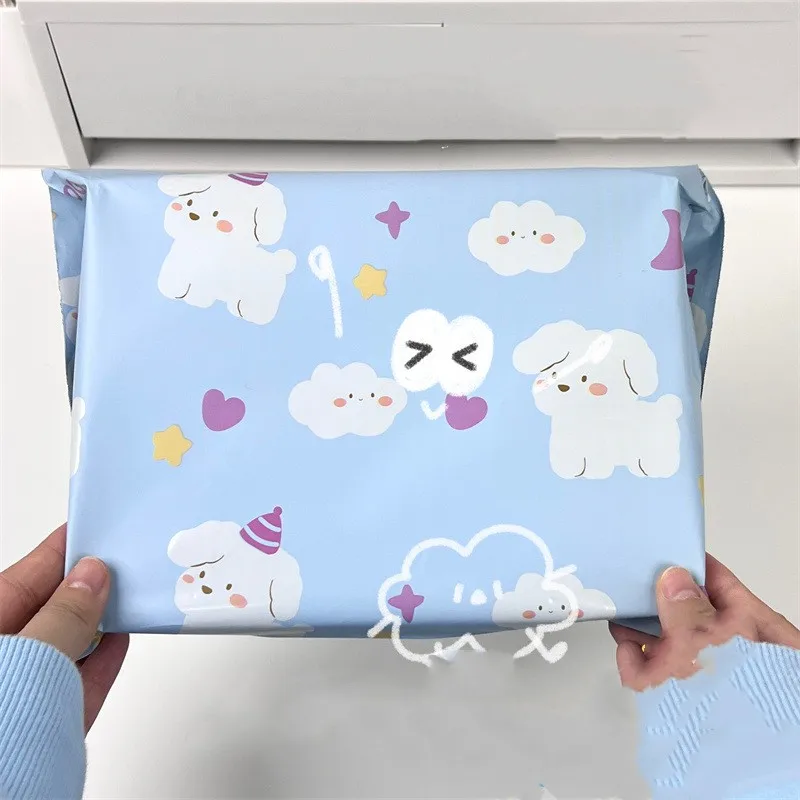 20pcs Blue Puppy Courier Bag Envelope Packaging Bag Waterproof Self Adhesive Pouch Plastic Mailing Bags