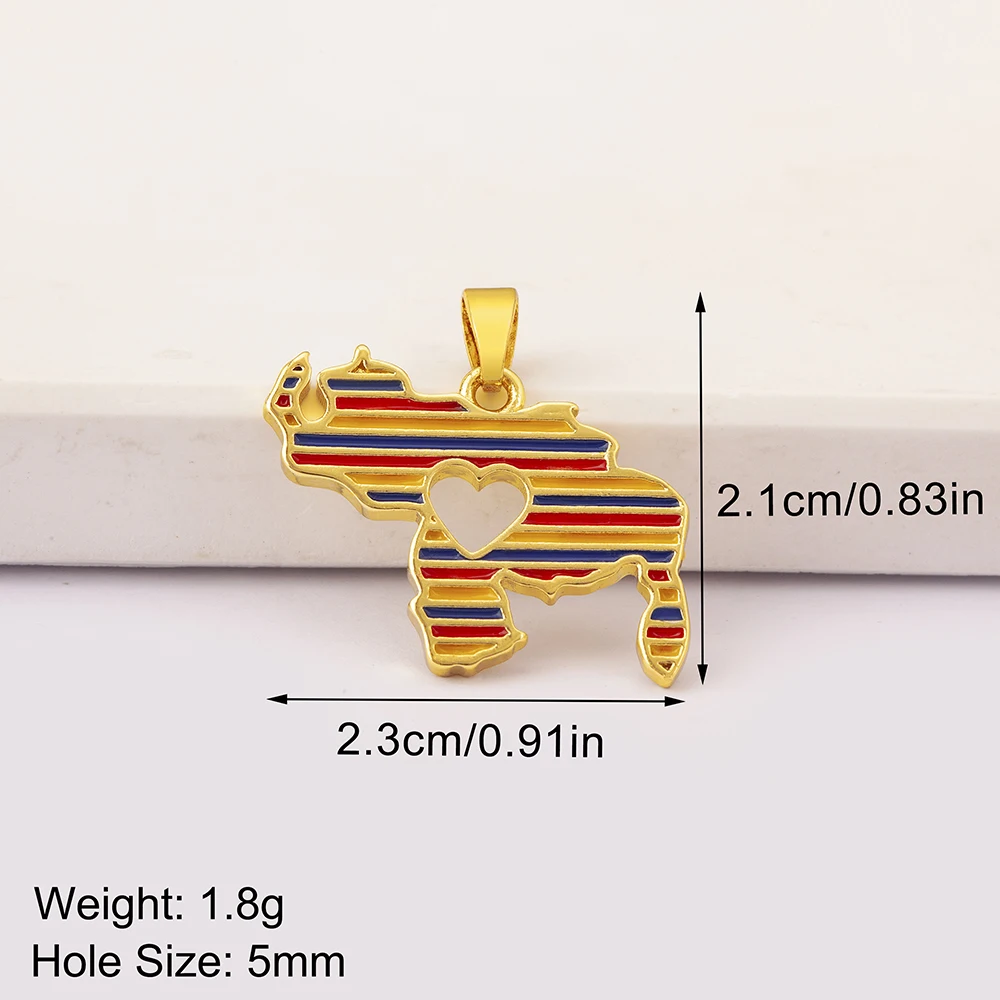 Venezuela Map Cubic Zirconia Charm Pendant DIY Necklace 4 Styles For Women Copper Neck Jewelry Making Findings Accessories Gift