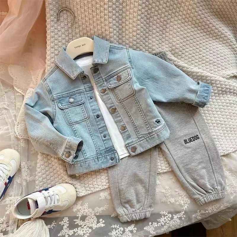 

Children's Denim Korean Version Children's New Spring and Autumn Top Baby Children's Clothing Jacketn