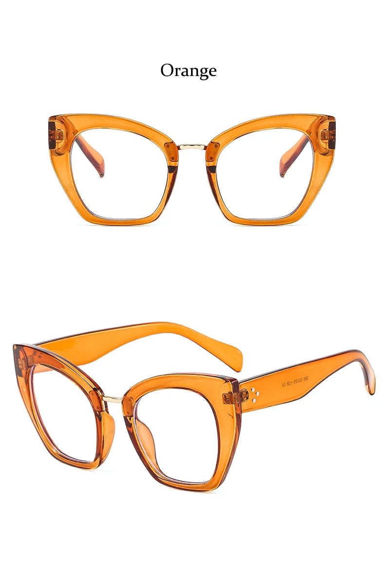 Rote Lesebrille im Cat-Eye-Design mit Blaulichtfilter, Transparenter Brillenrahmen, Übergroße Computerbrille – Detail 15