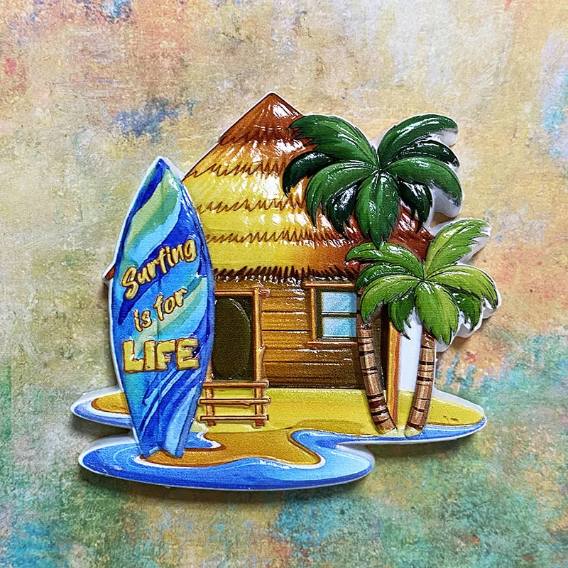 Maldives 3D refrigerator magnet tourist souvenirs Refrigerator magnet decoration supplies collection arts and crafts gifts