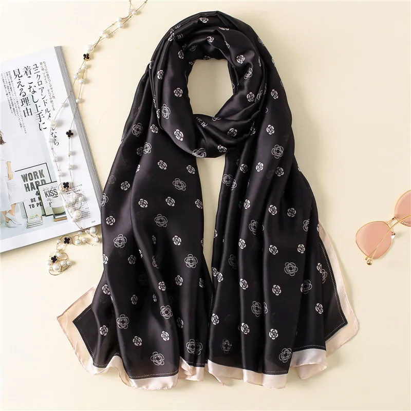 Ladies Scarf Spring And Summer New Fashion Printing Scarf Warm Windproof Neck Elegant Atmosphere Shawl Ladies Silk Scarf