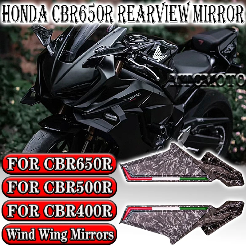 cbr650r Mirror For Honda CBR650R CBR500R CBR400R Motorcycle Retrofit Adjustable Side Spoiler Fixed Wind Wing Mirror Side Fairing