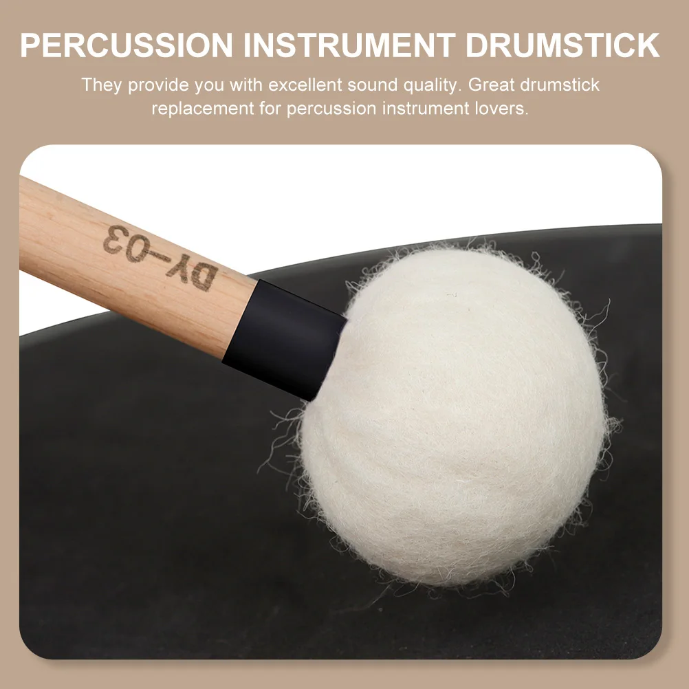 

2pcs Felt Drumstick Purple Mallets Wood Handle Durable Material Sound Quality Percussion Instrument Beginner Gift Drumsticks