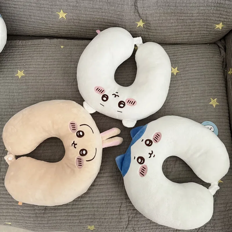 Cute cartoon kawaii Usa Qi Ji Yi Hachi plush U-shaped neck pillow travel portable plane nap pillow spot hot sales