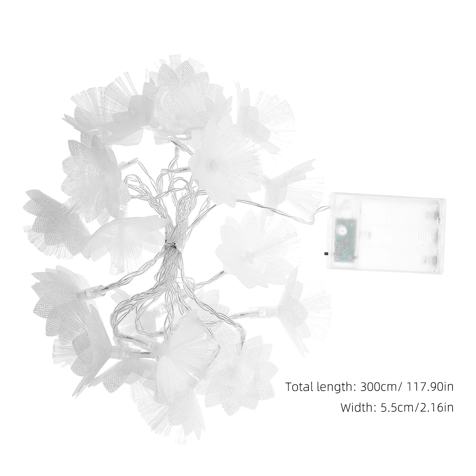 سلسلة أضواء زهرة الألياف البصرية Led إكليل الزهور تعمل مقاوم للماء لحفلات الزفاف في الأماكن المغلقة والخارجية #2