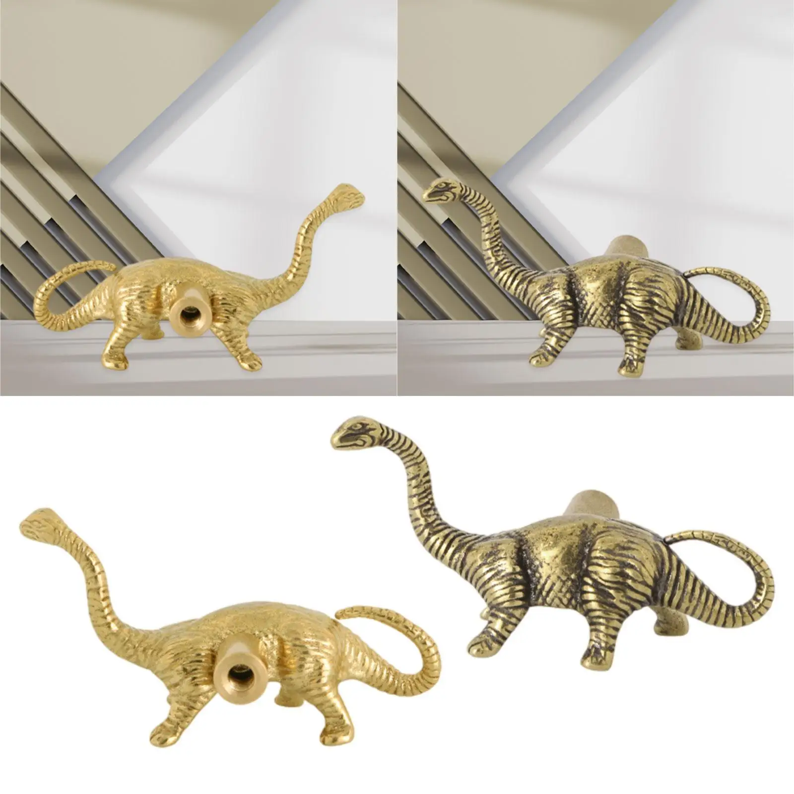 Brass Door Handle Small Dinosaur Shape Door Pull Easy to Install Farmhouse Closet Drawers Wardrobe Home Decoration Hardware