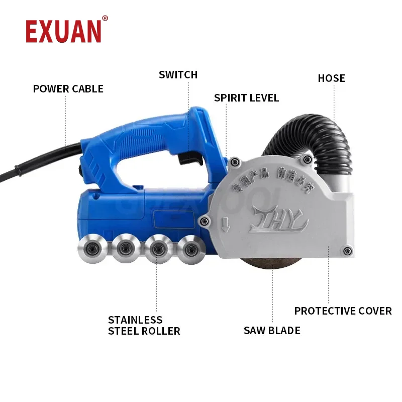 

Blue Joint Cleaner 780W Slotting Machine Beauty Joint Agent Construction Floor Tile Electric Road Surface Joint Cleaning Tool