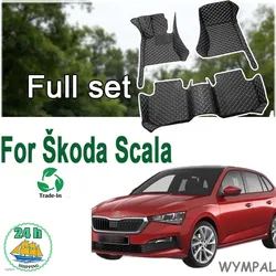 Car Mats Floor For Škoda Scala 2020~2022 Waterproof Rugs Car Floor Mats Foot Mat