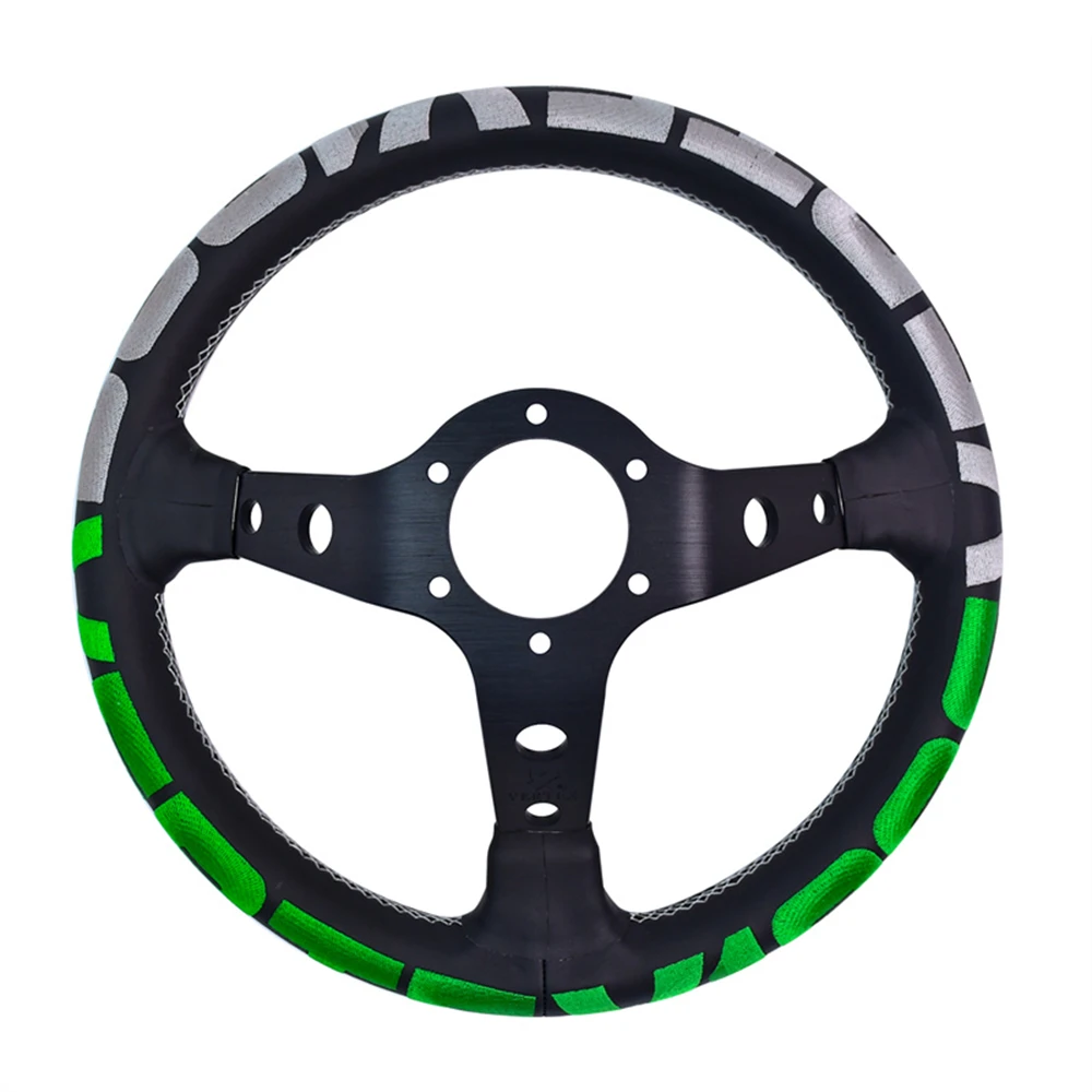VERTEX 1996 13Inch Automobile Repacking Racing Steering Wheel 6 Bolt Leather Alloy Drift Racing Steering Wheel with Horn Button view 3