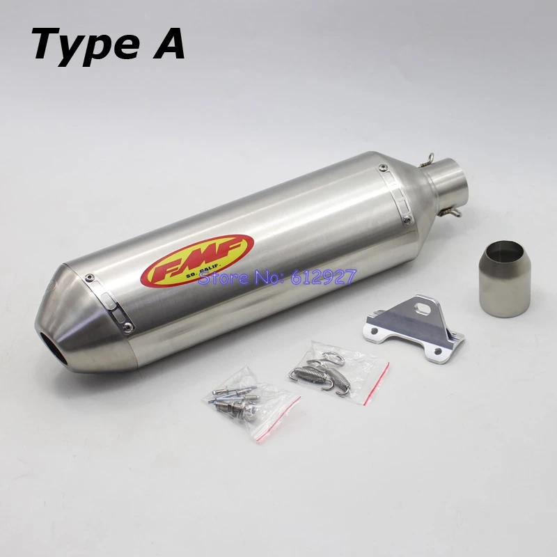 Length 470mm Inlet 51mm Motorcycle Exhaust Muffler Pipe FMF Universal Motorbike Pitbike Scooter Slip On Escape Moto