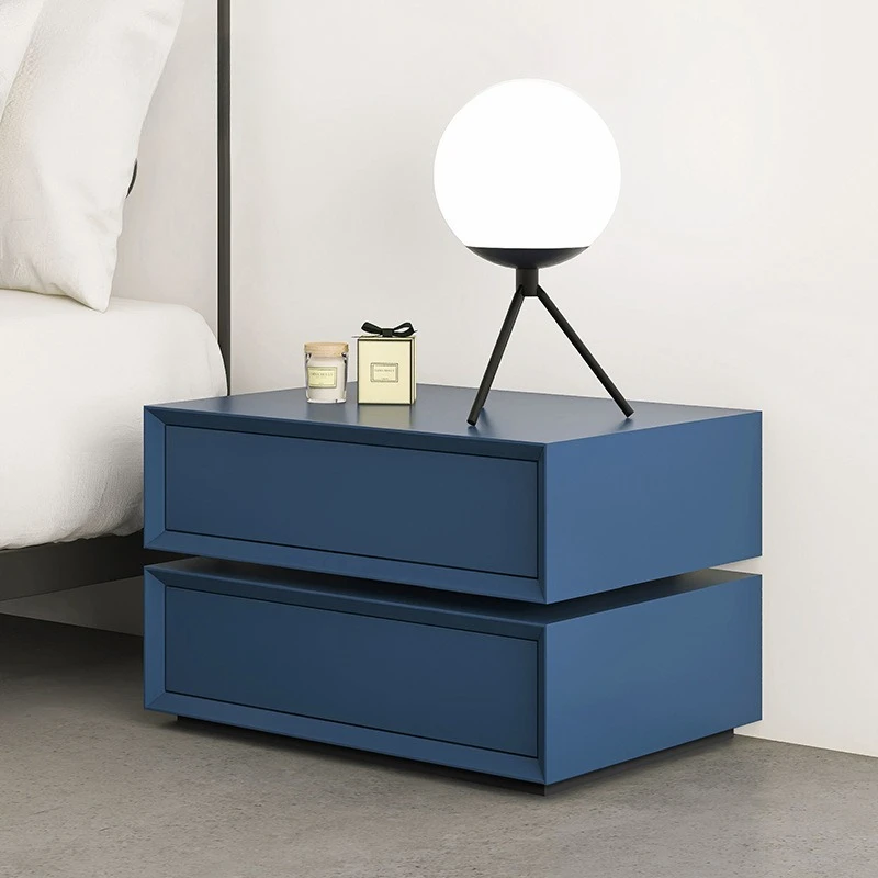 

Italian minimalist rotating bedside table designer light luxury modern creative bedroom paint chest cabinet living room