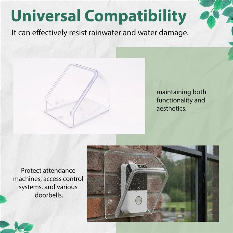 【A44M】Doorbell Rain Cover Outdoor Transparent Waterproof Cover Transparent Outdoor Wireless Rainproof Doorbell Box