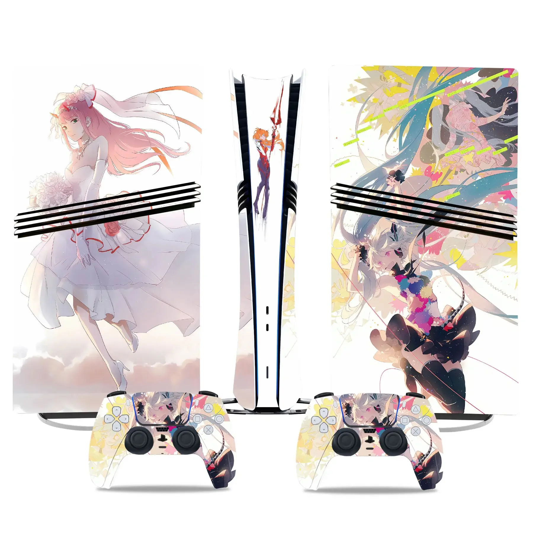 Chicas de Anime personalizadas PS5 pro pegatinas de vinilo digitales PS5 pro controlador digital pegatinas de piel de consola