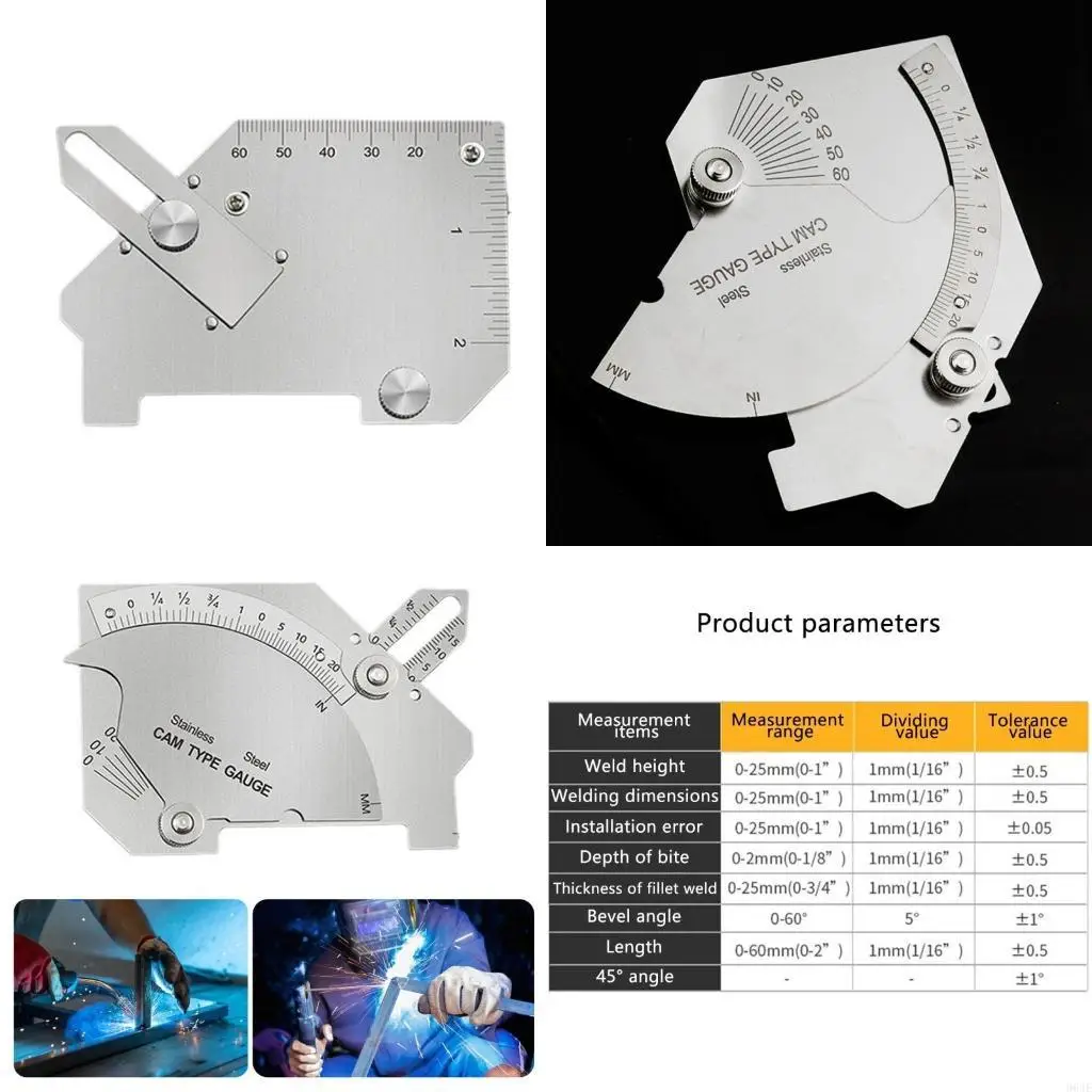 

964e Профессиональные сварки с прозрачными гравийными масштабными сварщиками измерения для размера горла филе и легкого