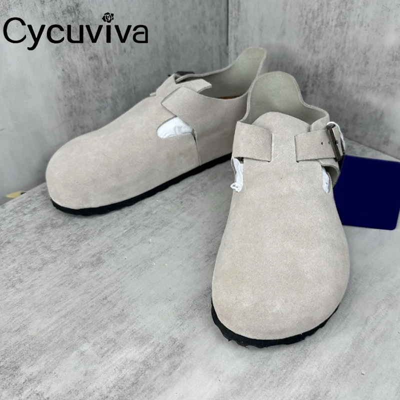 

Spring Suede Real Leather Flat Shoes Women Slip-on Loafers Round Toe Casual Moccasins Women Flats Shoes