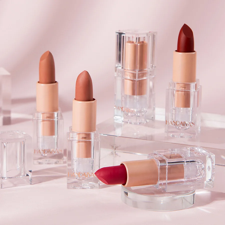 Matte Lipstick Waterproof Velvet Lip Stick Long Lasting Brown Burgundy Tint Nude Sexy Lipstick Women Makeup Cosmetics