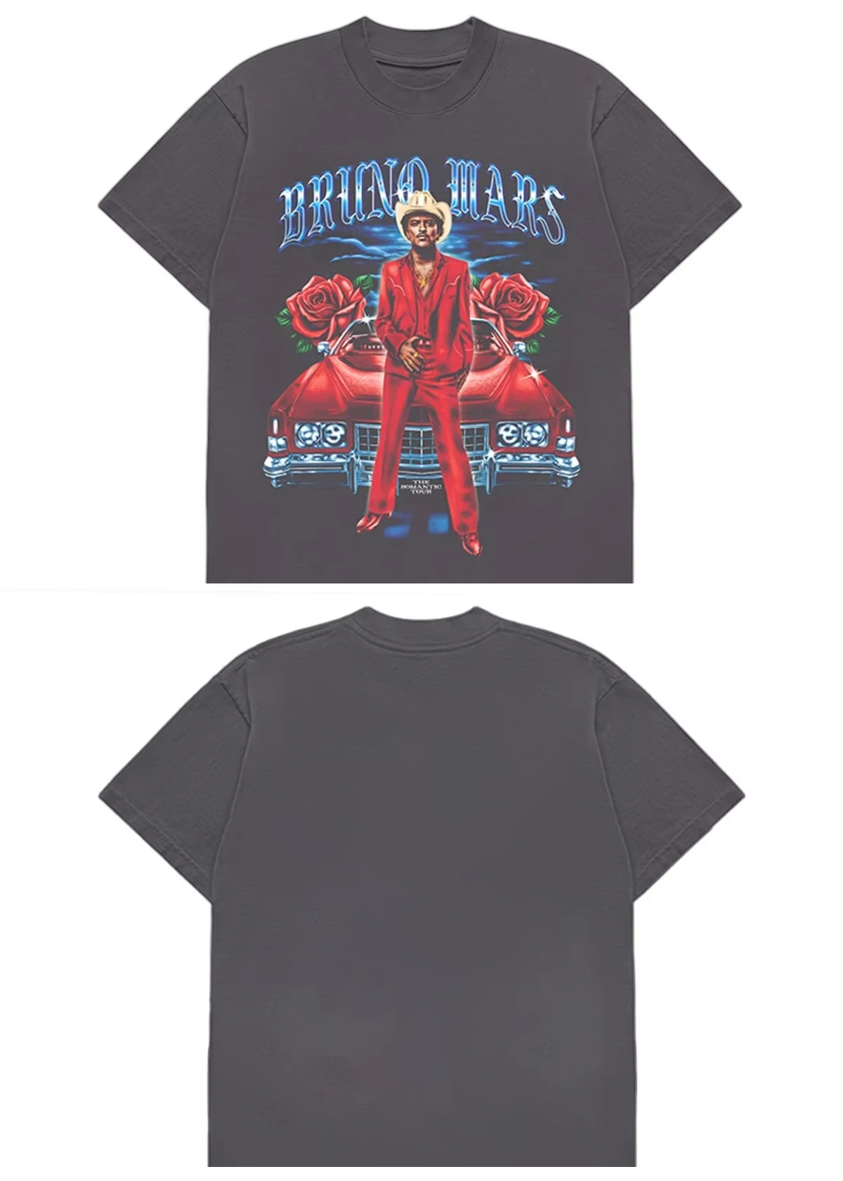2026 Bruno Mars The Romantic Tour T-shirt Men and Women Summer Cotton Y2K Clothing Oversize Fashion Round Neck Short Sleeved Tee