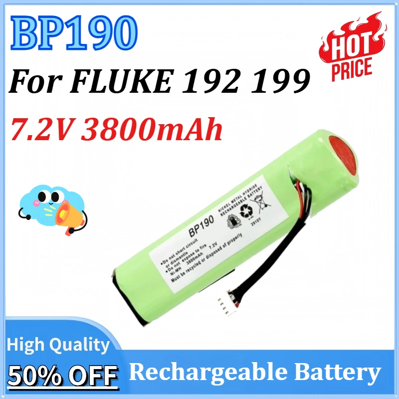 

New High Quality BP190 7.2V 3800mAh for FLUKE 192 199 Oscilloscope Nickel Hydrogen Rechargeable Battery