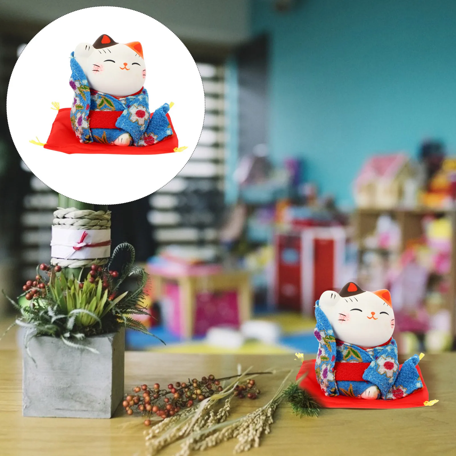 

1Pcs Cat Decor Japanese Kimono Style Car Ornament Wedding Gift Desktop Decoration Accents Cat Decor