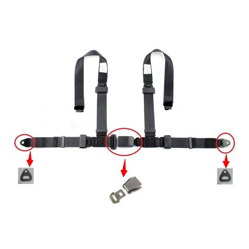 

Stainless steel 4-point racing seat belt is easy to use, practical and durable