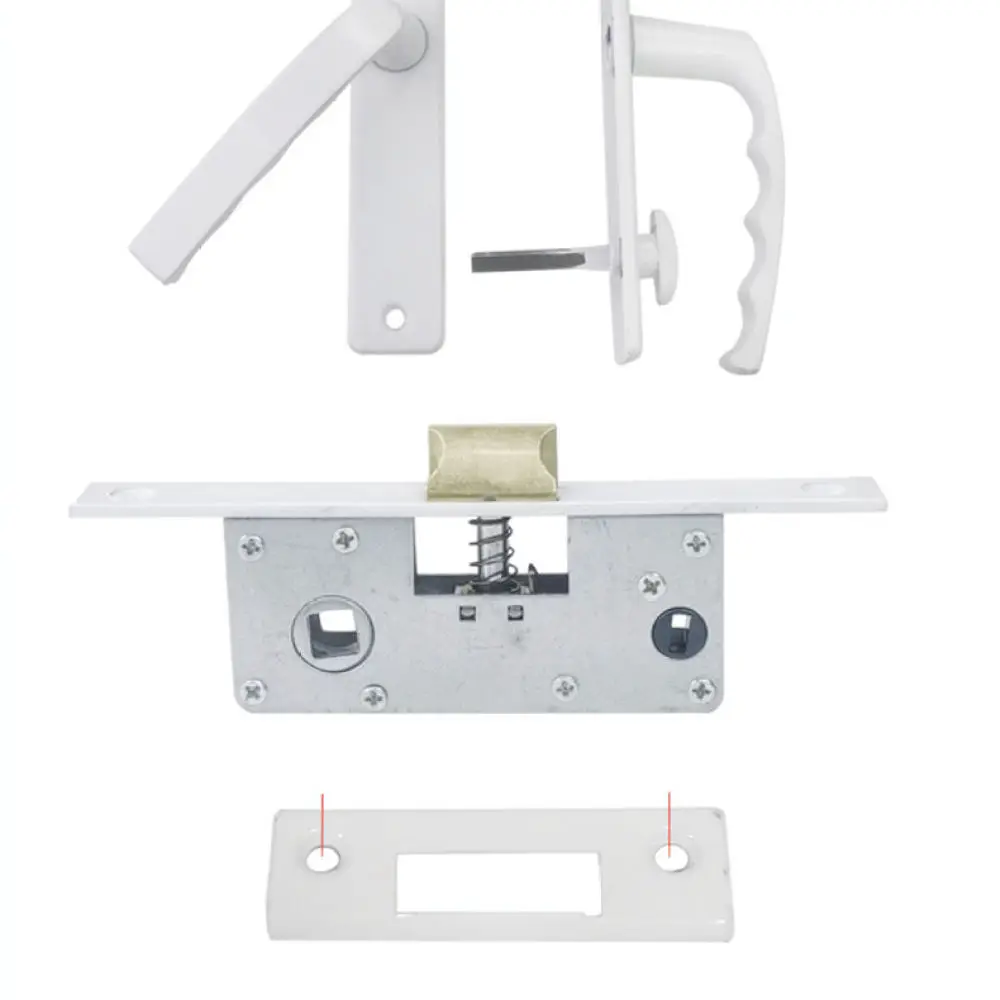 For Gule Door Handle Replacement Lock Galvanized Steel Material White Exterior Universal Fitting For Swing Entryway