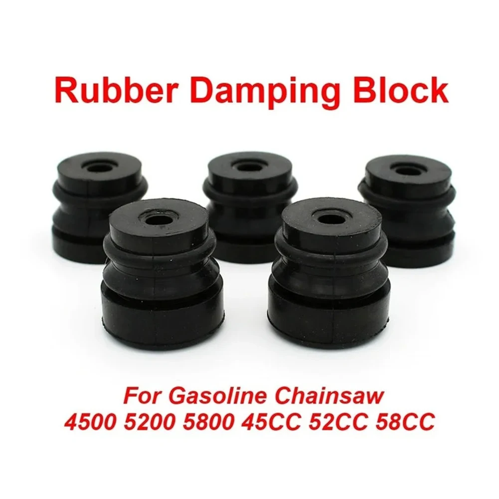 5Pcs Oil Saw Shock Absorbing Foot Cushions Replacement Rubber Damping Block For 45CC 52CC 58CC Chainsaws Garden Tools