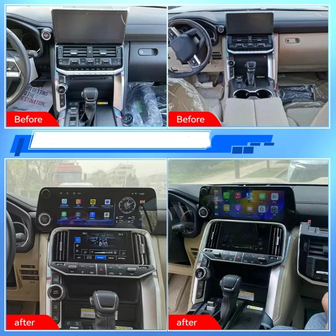 12.3 Inch Android 14 For Toyota Land Cruiser LC300 2008-2015 Upgrade To Lexus LX600 Radio Car GPS Navigation Multimedia Player