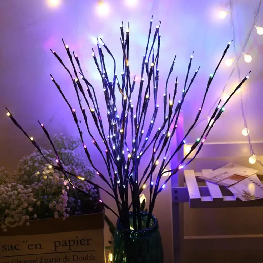 20 Bulbs LED Willow Tree Branch Lamp Floral Night Light Vase Floral Lights Home Christmas Birthday Party Garden Decoration