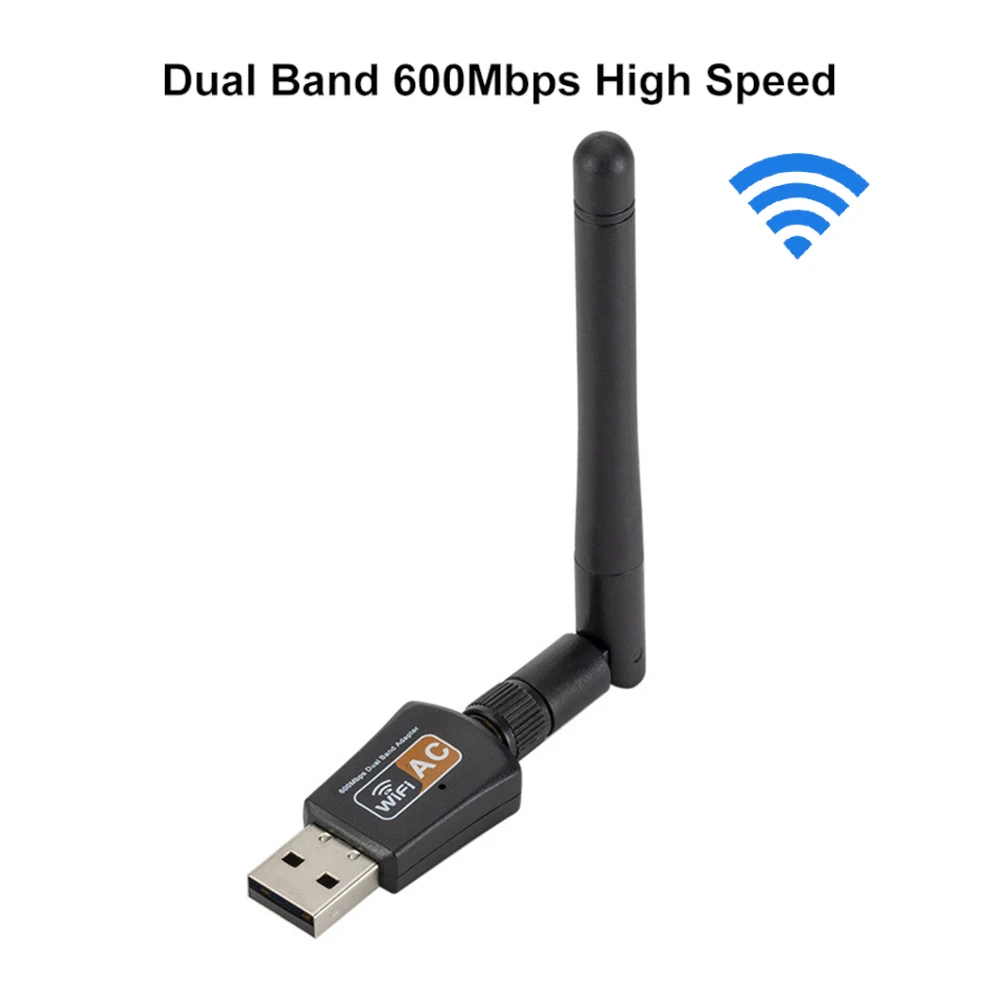 Dual Band 600Mbps USB Wifi Adapter 2.4GHz 5GHz WiFi with 2DBi Antenna For PC Mini Computer Network Card RTL8811CU Receiver