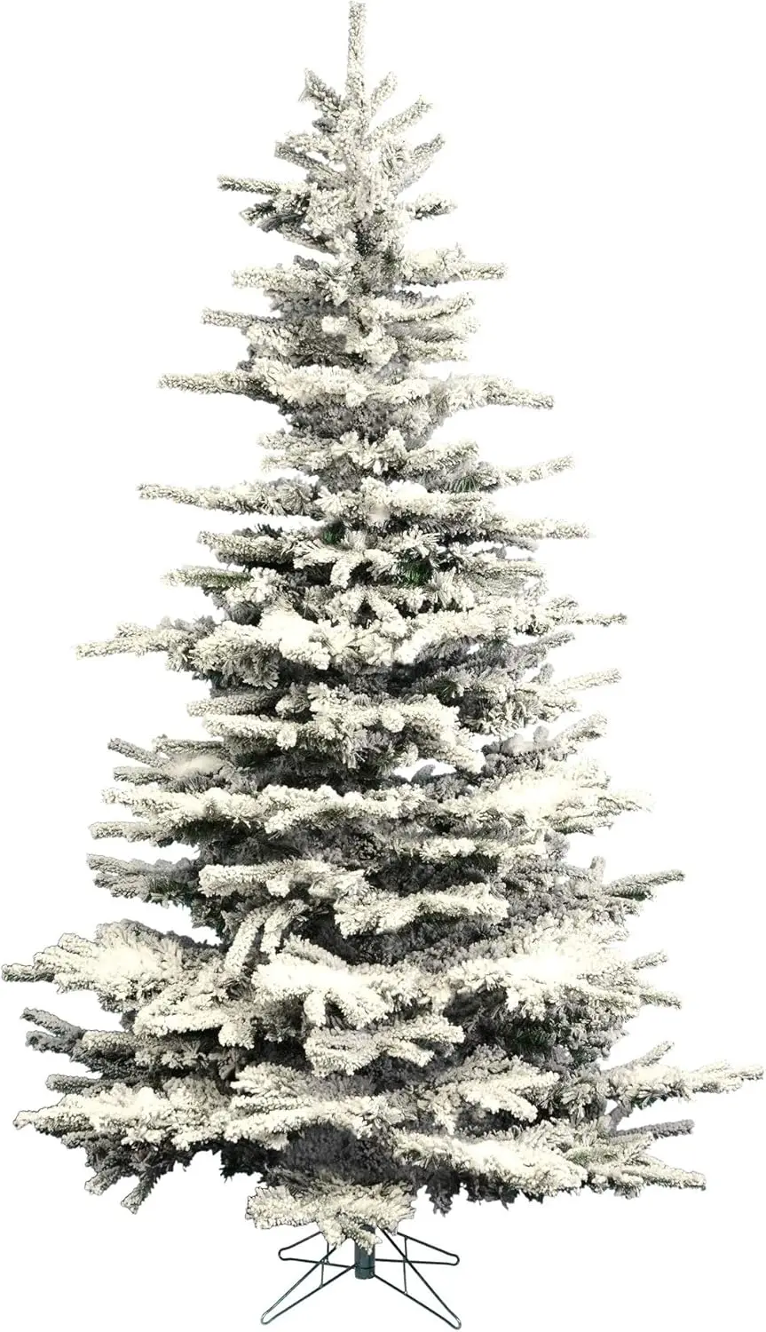 7.5' Flocked Sierra Fir Artificial Christmas Tree, Unlit - Lifelike Indoor Seasonal Home Decor - Maintenance Free Flocked Faux