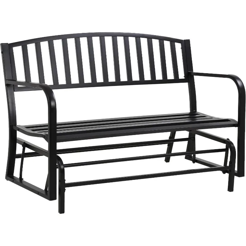 

Patio Glider Bench Garden Bench for Patio Outdoor Bench Metal Park Cushion for Yard Porch Work Entryway