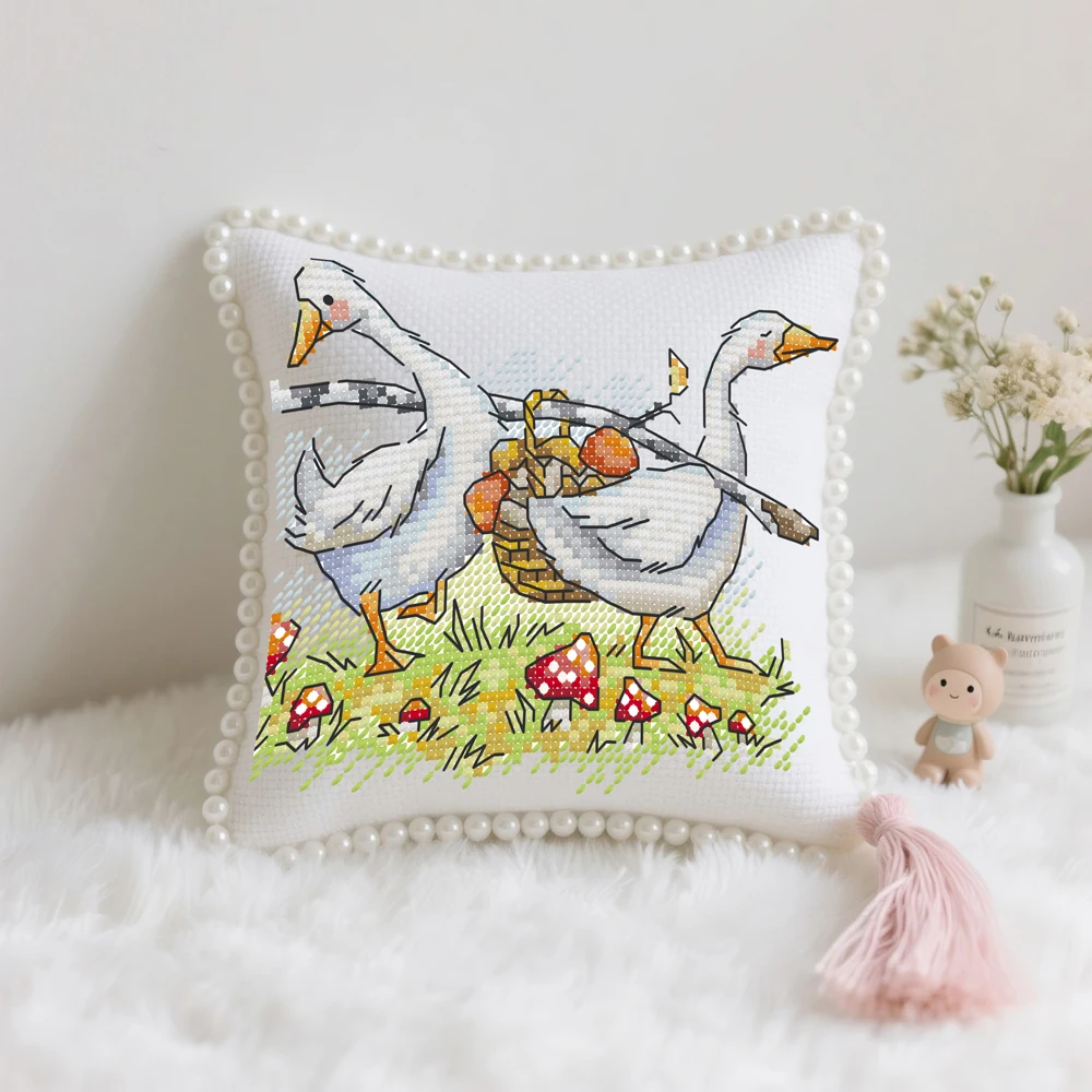 News Handmade Cross Stitch Pin Cushion, Craft Gift, Cross Stitch Kit, Embroidery Kit, Easy To Follow - Pick Mushrooms