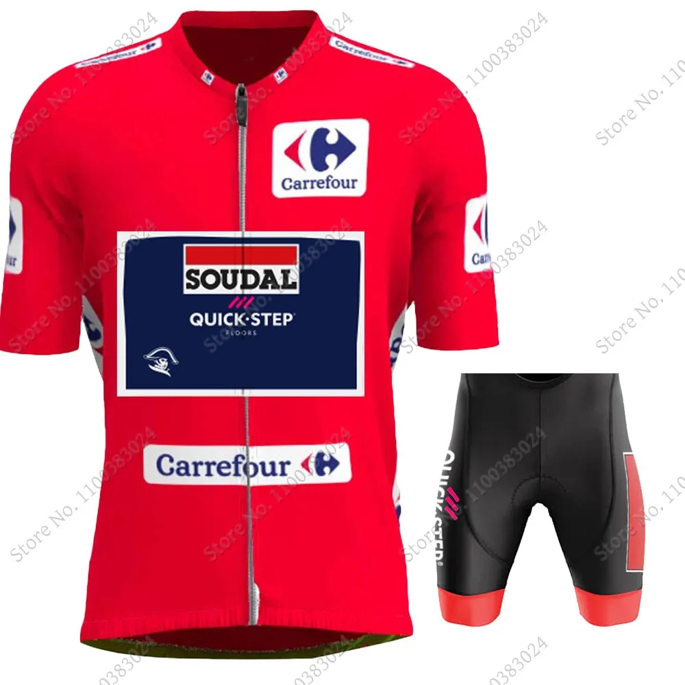 2024 Soudal Quick Step Team Spain Tour Cycling Jersey Set Short Clothing Road Bike Shirts Suit Bicycle Bib Shorts MTB Wear Ropa