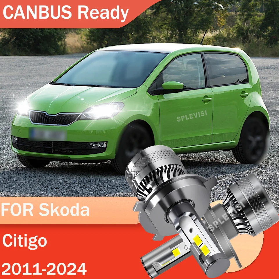 

2 светодиодные фары высокой мощности H4 для Skoda Citigo 2011 2012 2013 2014 2015 2016 2017 2018 2019 2020 2021 2022 2023 2024