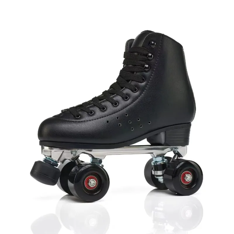 Retro Adult Four-wheel Roller Skates, Men's and Women's Double-row Roller Skates PU Wear-resistant Wheels Casual Roller Skates