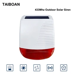 Taiboan 433Mhz Draadloze Solar Strobe Sirene Waterdichte Alarm Hoorn Voor Tuya Pg103 107 G30 G50 Home Inbreker Wifi Gsm Alarmsysteem