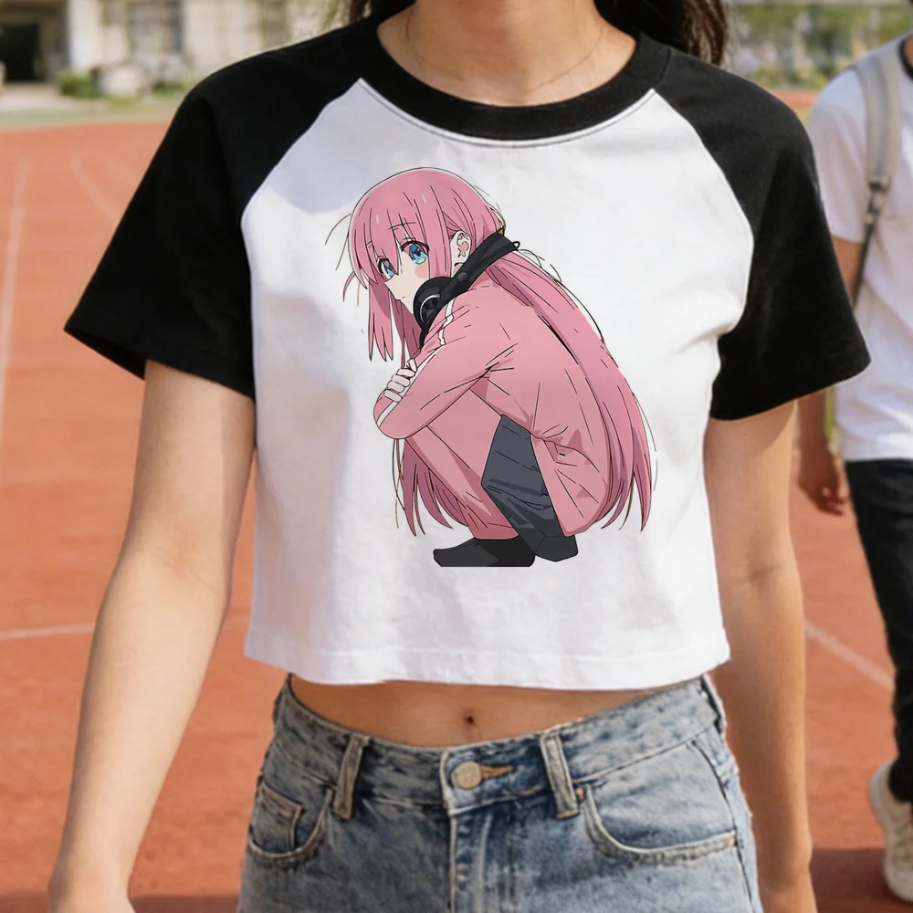 Bocchi the Rock crop top women anime japanese japan funny 2000s t-shirt dollette manga meme anime gyaru