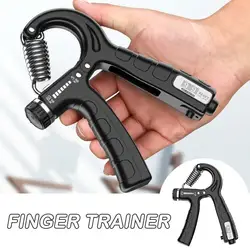 Finger Trainer Spring-grip Fitness Adjustable Count Hand Grip Forearm Strength Muscle Recovery Household Gym Exerciser Device