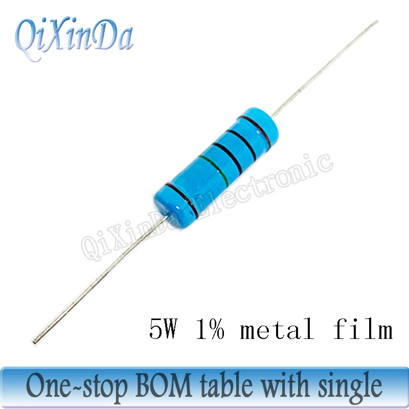 

10PCS 5W 0.1R-10M 1% Metal film resistor 0.22R 10R 100R 1K 4.7K 10K 47K 100K 470K 1M 330 510 1K8 9.1K 680 ohm resistance