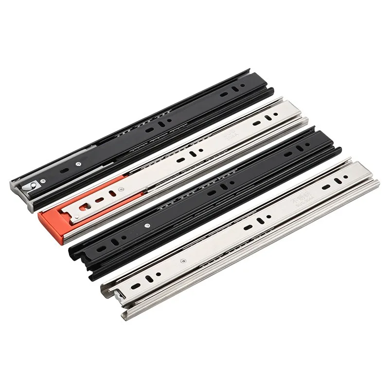 Drawer Track with Damping Buffer, Slide Rail for Keyboard Bracket, Stainless Steel Cabinet Guide Rail