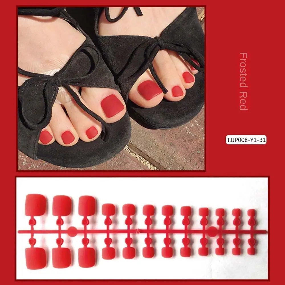 

Nails DIY Nail Art Tip Manicure Frosted Fake Toe Nails Solid Color Nails Patch Full Cover False Nails Matte False Toenails