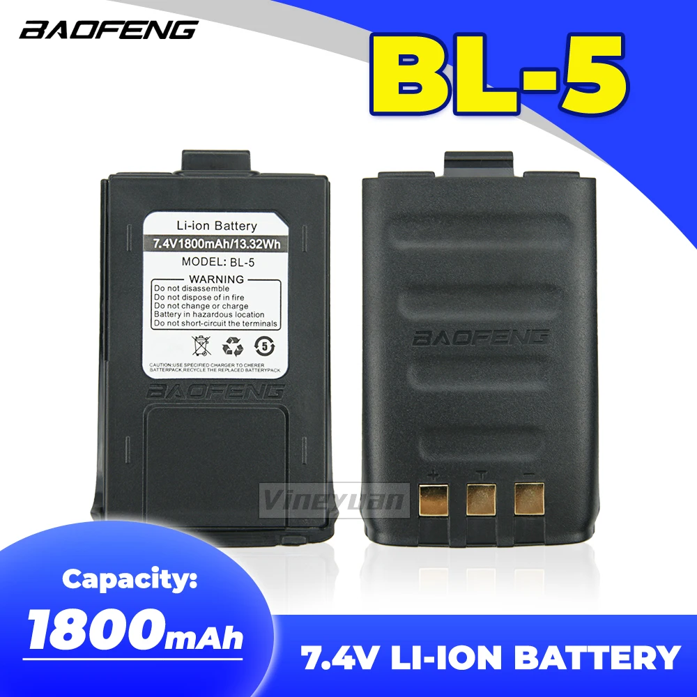 Original Two Way Radio Battery for Baofeng GT-3 GT-3TP GT3 GT3TP >-3 Mark-II III 7.4V 1800mAh Walkie Talkies GT-3 Battery