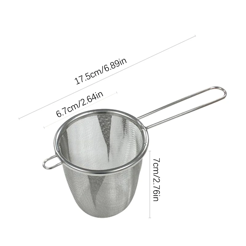 الفولاذ المقاوم للصدأ الشاي Infuser قابلة لإعادة الاستخدام تسرب الشاي تصفية إبريق الشاي مصفاة واحدة الأذن شكل القهوة عشب التوابل الناشر مع مقبض #6