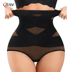 Qtree Women Tummy Control Waist Trainer Body Shaper Panties Slimming Butt Lifter Underwear Seamless Cross Compression Panty