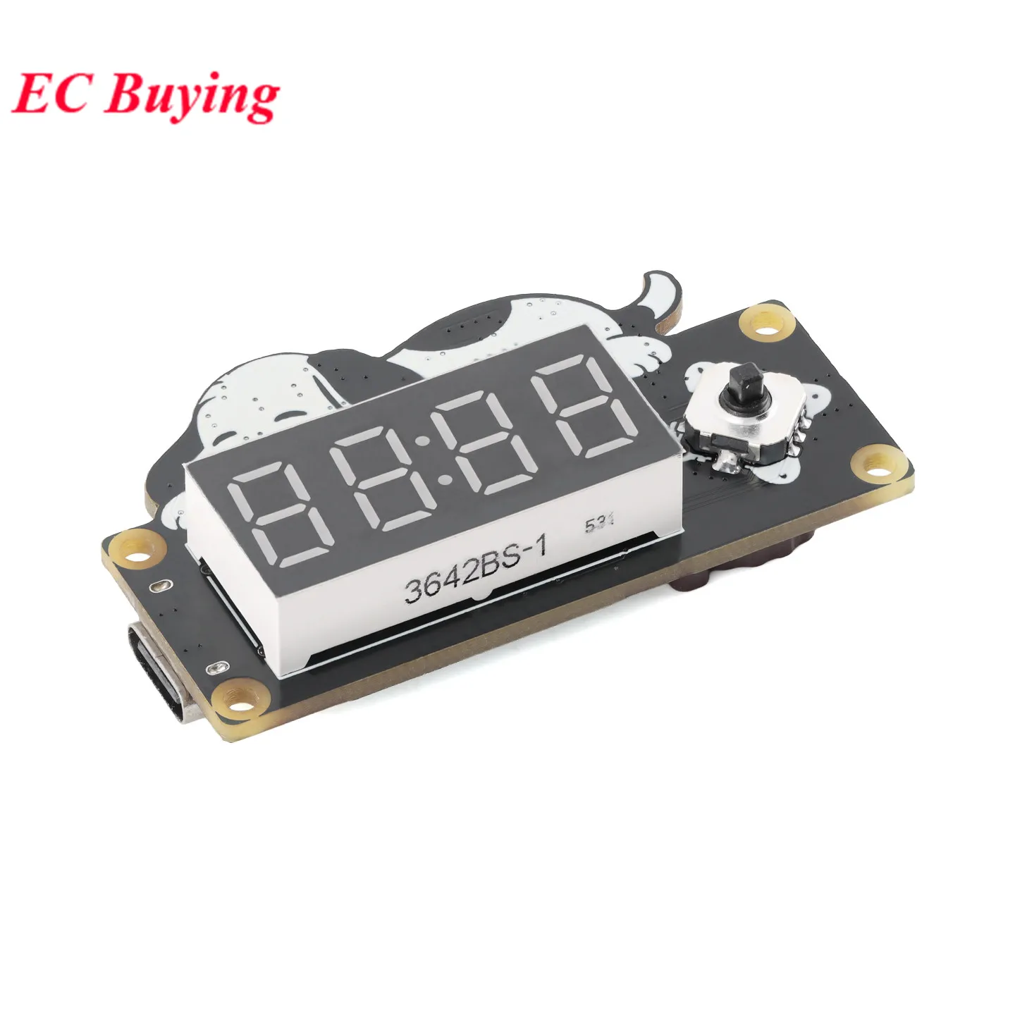 DCK401 LED Digital Tube Electronic Clock Display Module with Alarm Sleep Time Mode and Rechargeable Lithium Battery 3.7V