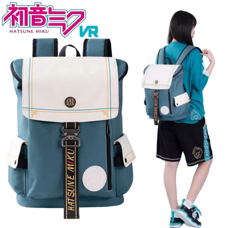 

Hatsune Miku Backpack Cartoon Hatsune Miku Storage Bag Anime Peripheral Co-branded Large-capacity Portable Storage Holiday Gift