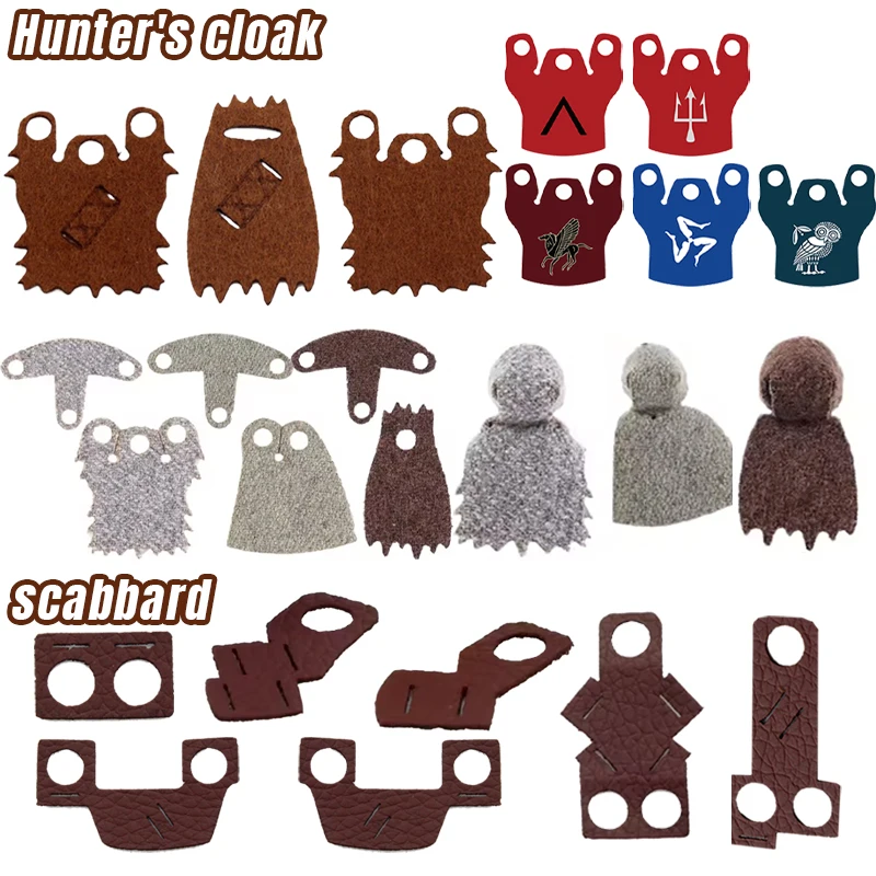Medieval Castle Knight Warrior Cloak Cape Scabbard Building Blocks Soldier Figures Sword Armor DIY Accessory Shield Bricks Toys