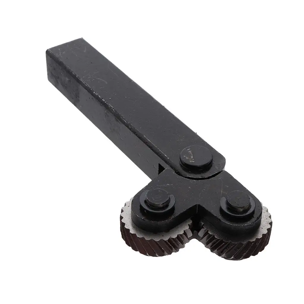 

Knurling Knurler Tool Holder Diagonal Linear Lathe Knurl Tool & 2Pcs Wheel