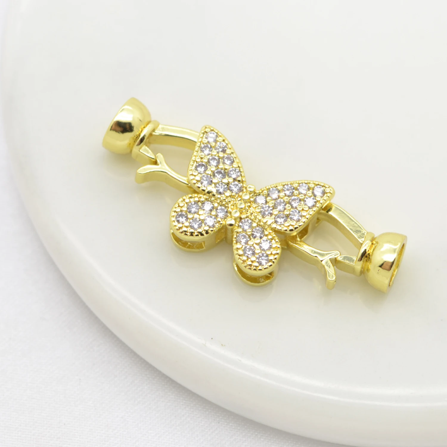 Butterfly Flower Jewelry Accessories Fine Insect Flower Connector Gold Silver Color Buckle Fastener Handmade Bracelet Clasps image 3